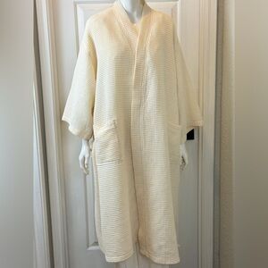 Boca Terry Robe Unisex Mens Womens Kimono Waffle Basic Cream